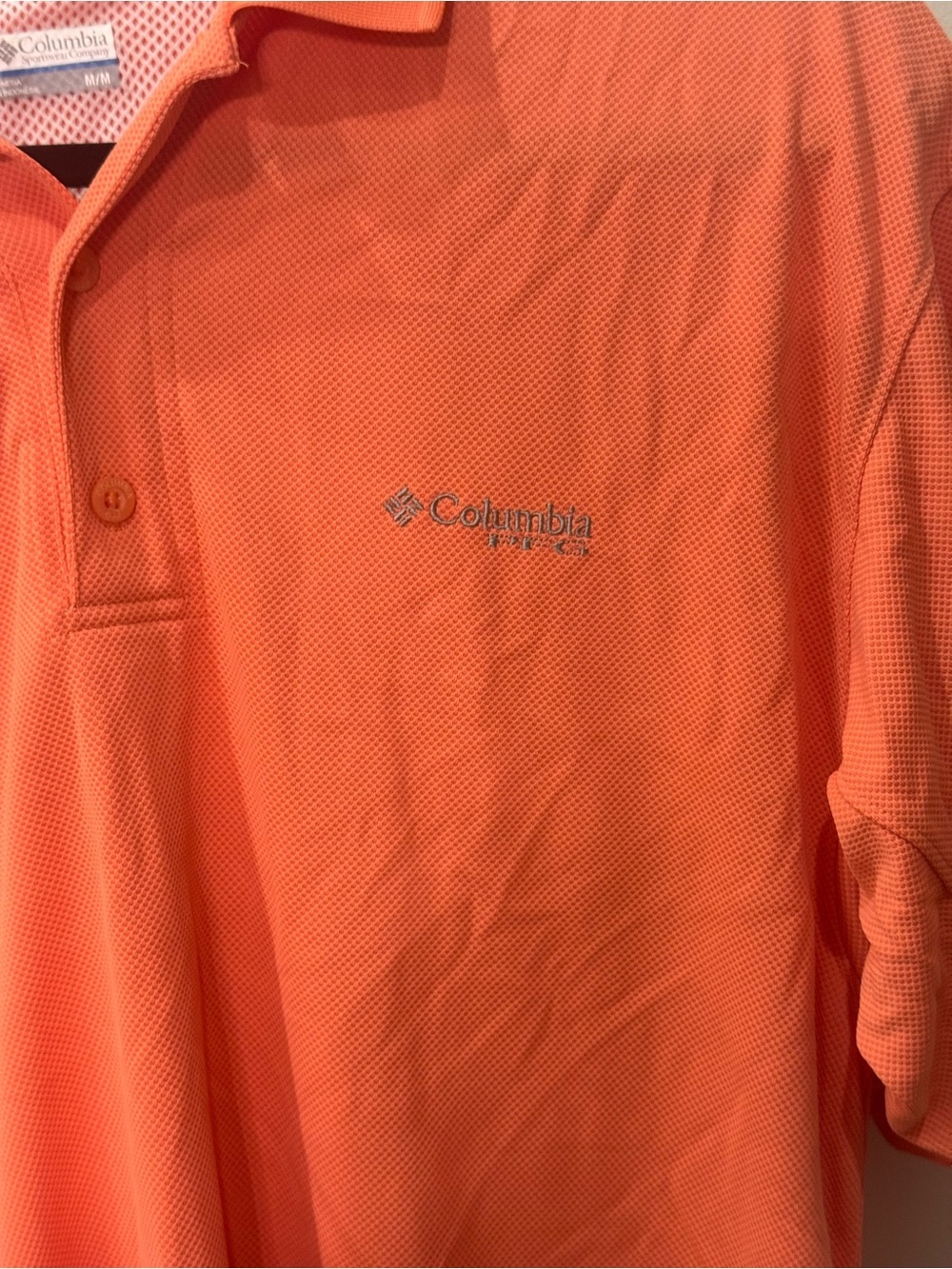 Columbia PFG Men’s Orange Performance Polo Shirt size M - Picture 3 of 7